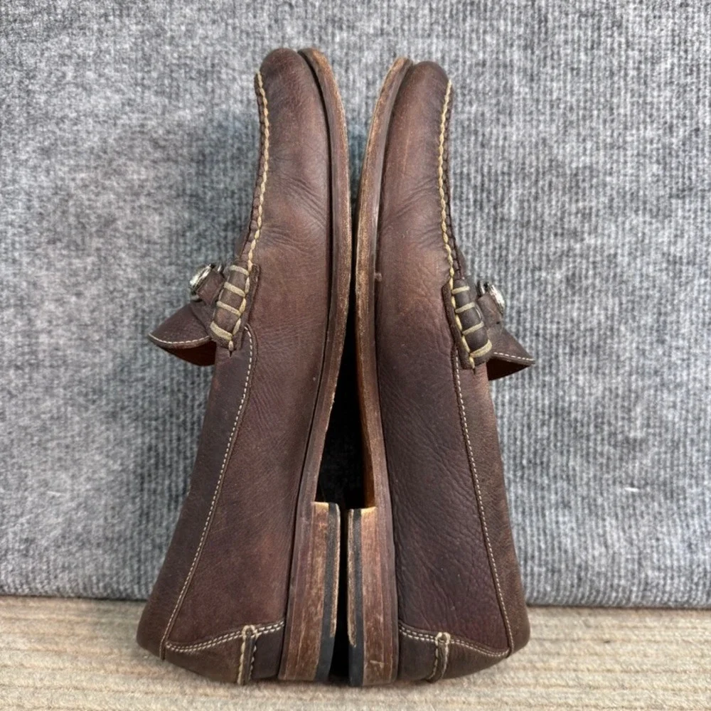 Martin Dingman Mens Brown Leather Bit Loafers Dress Shoes Size 10.5 M